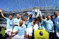 Image result for man city premier league trophy presentation